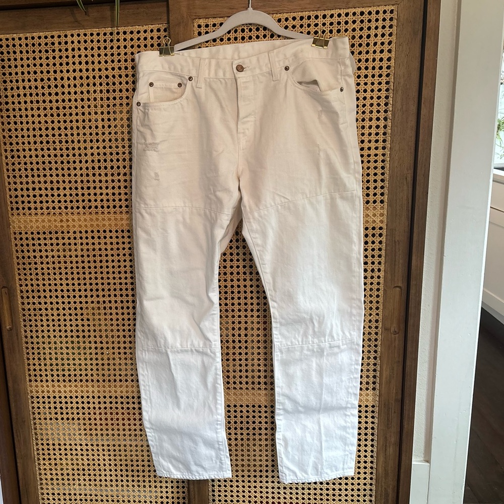 Madewell Rivet and Thread Distressed Straight Leg Jeans